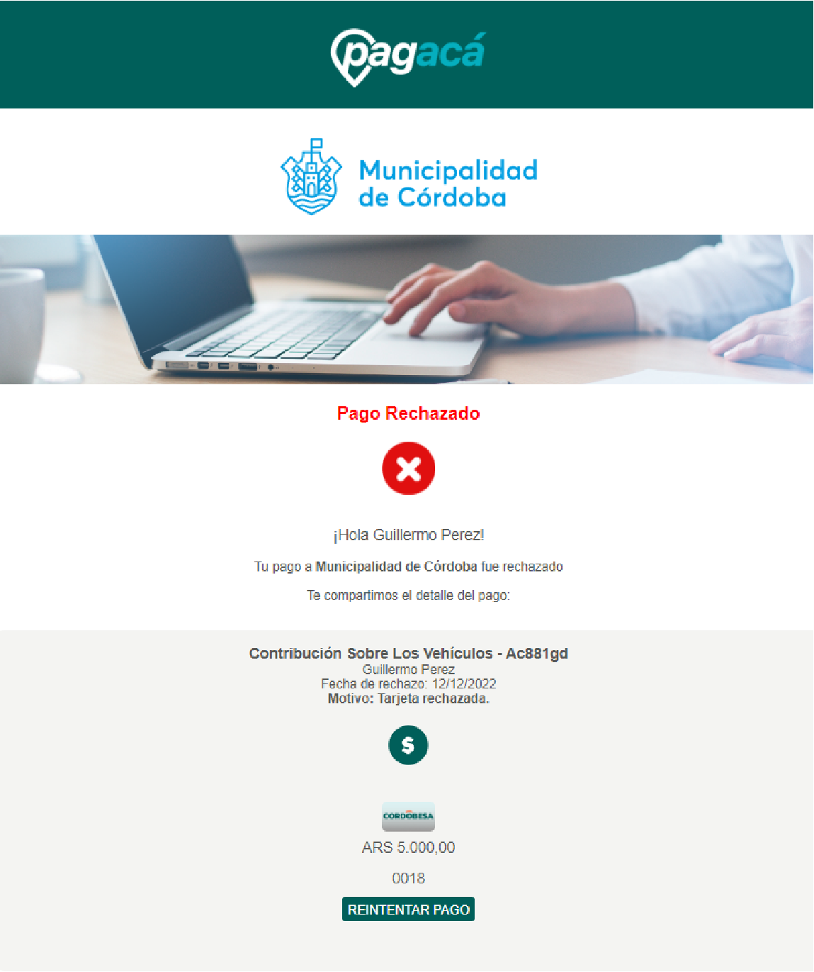 Imagen del comprobante de pago